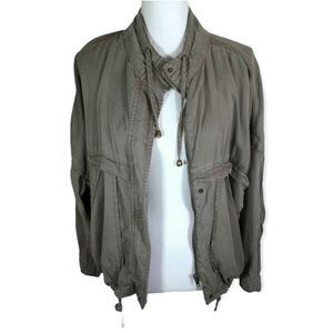 LIFE IN PROGRESS ARMY GREEN UTILITY JACKET SZ.S EUC